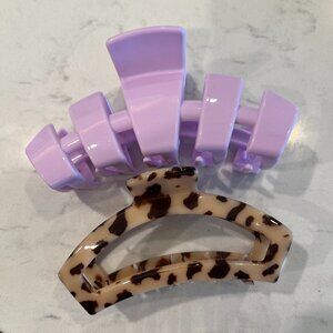 Teleties open and classic claw hair clips